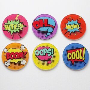 Invicta Faded Lines Set of 6 Glass Coasters POP ART Collection NIB